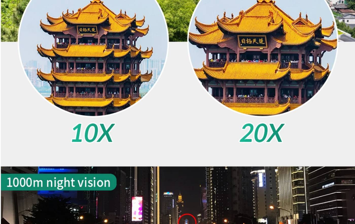 HD Waterproof Anti-Fog Aluminum FMC Lens Coating 10-20x50 product detail 8