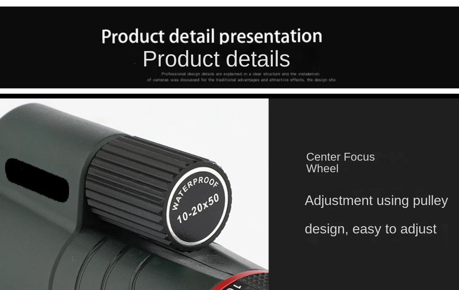HD Waterproof Anti-Fog Aluminum FMC Lens Coating 10-20x50 product detail 20