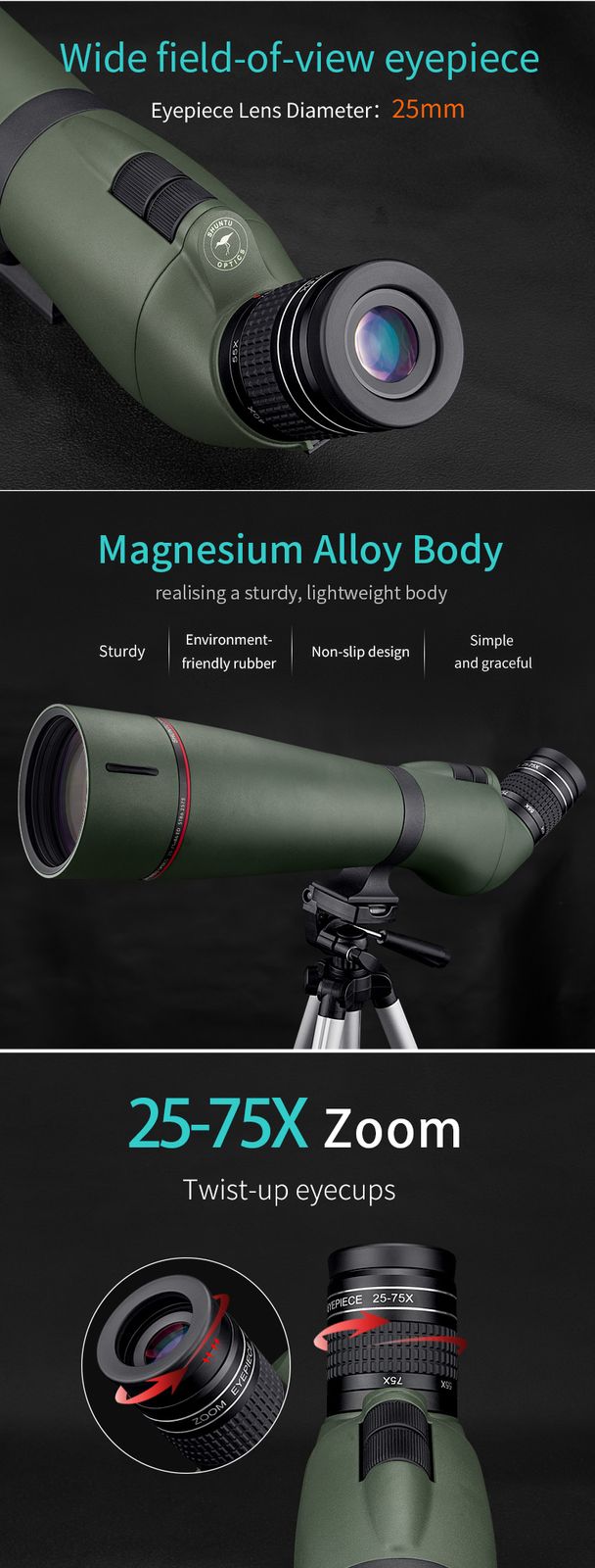 HD Zoom Spotting Scope ST86 2575 25-75x86 Large product detail 5