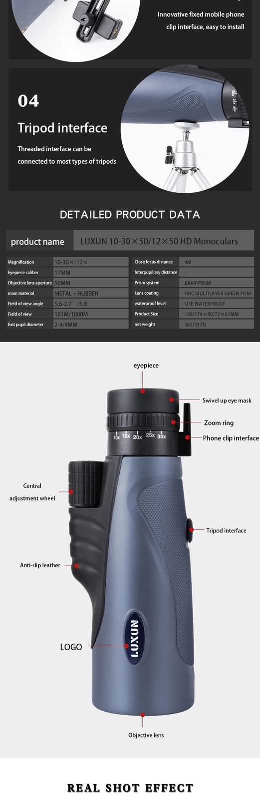 HD12X50 10-30x50 Professional 4k Super Telephoto Zoom product detail 6
