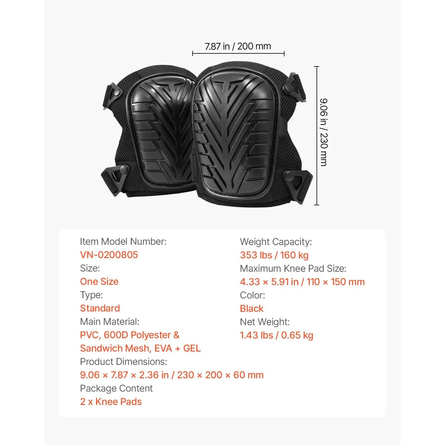 Heavy-Duty Construction Knee Pads for Work and Workouts product detail 4