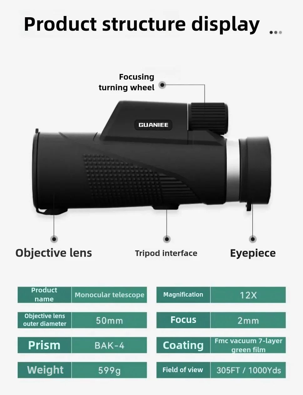 High-Power 8x32 Telescope and Binoculars with Night Vision product detail 11