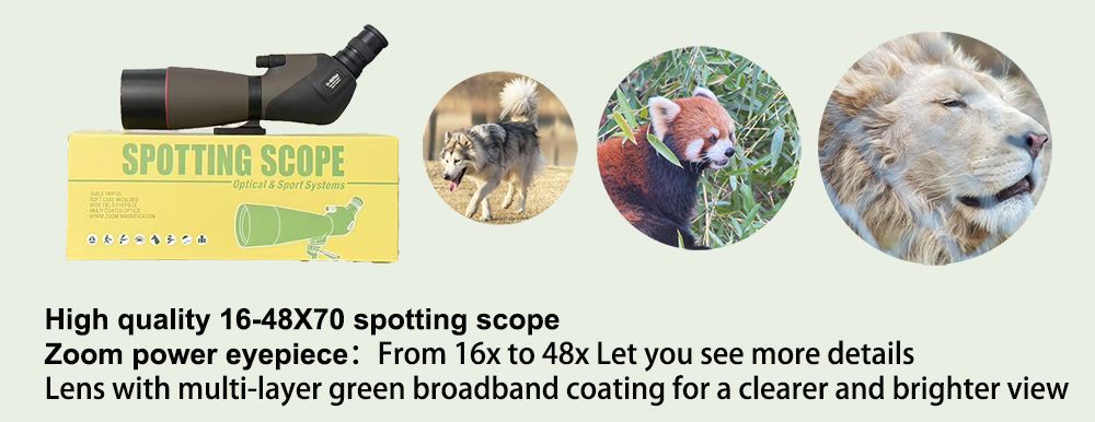 High-quality 16-48x70 HD Bak4 Outdoor Spotting Scope Hunting product detail 3