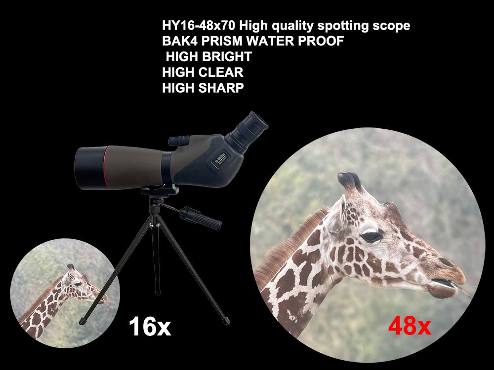 High-quality 16-48x70 HD Bak4 Outdoor Spotting Scope Hunting product detail 4