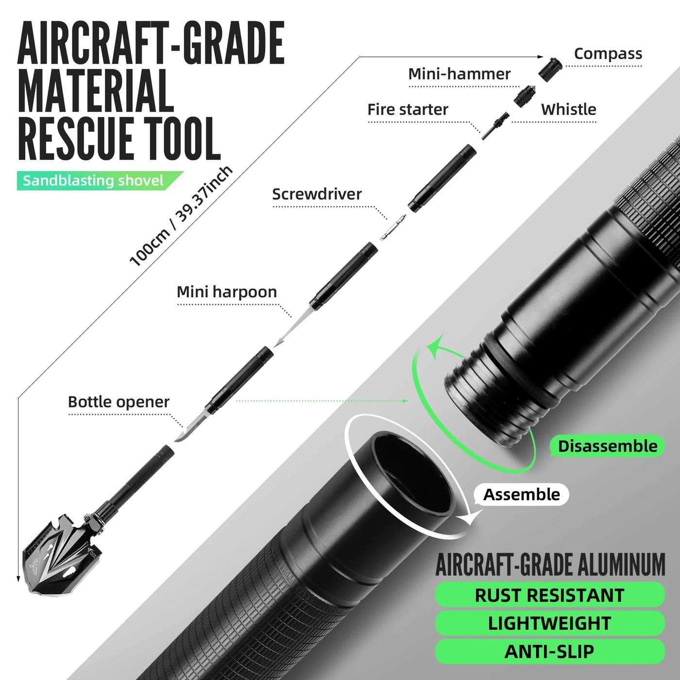 High Quality Outdoor Survival Shovel Multitool Compact product detail 2