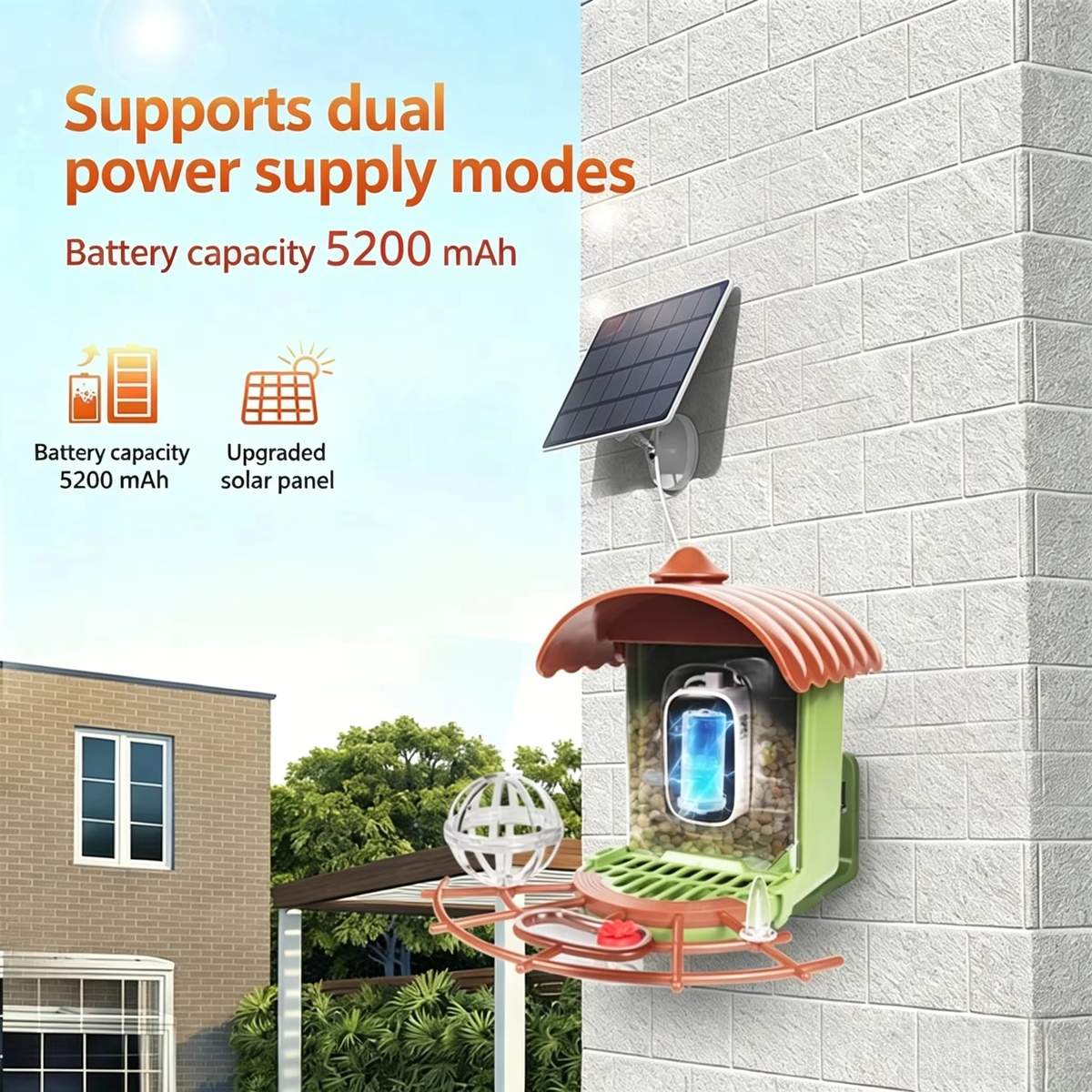 High Quality Safe Smart Solar Bird Feeder with product detail 2