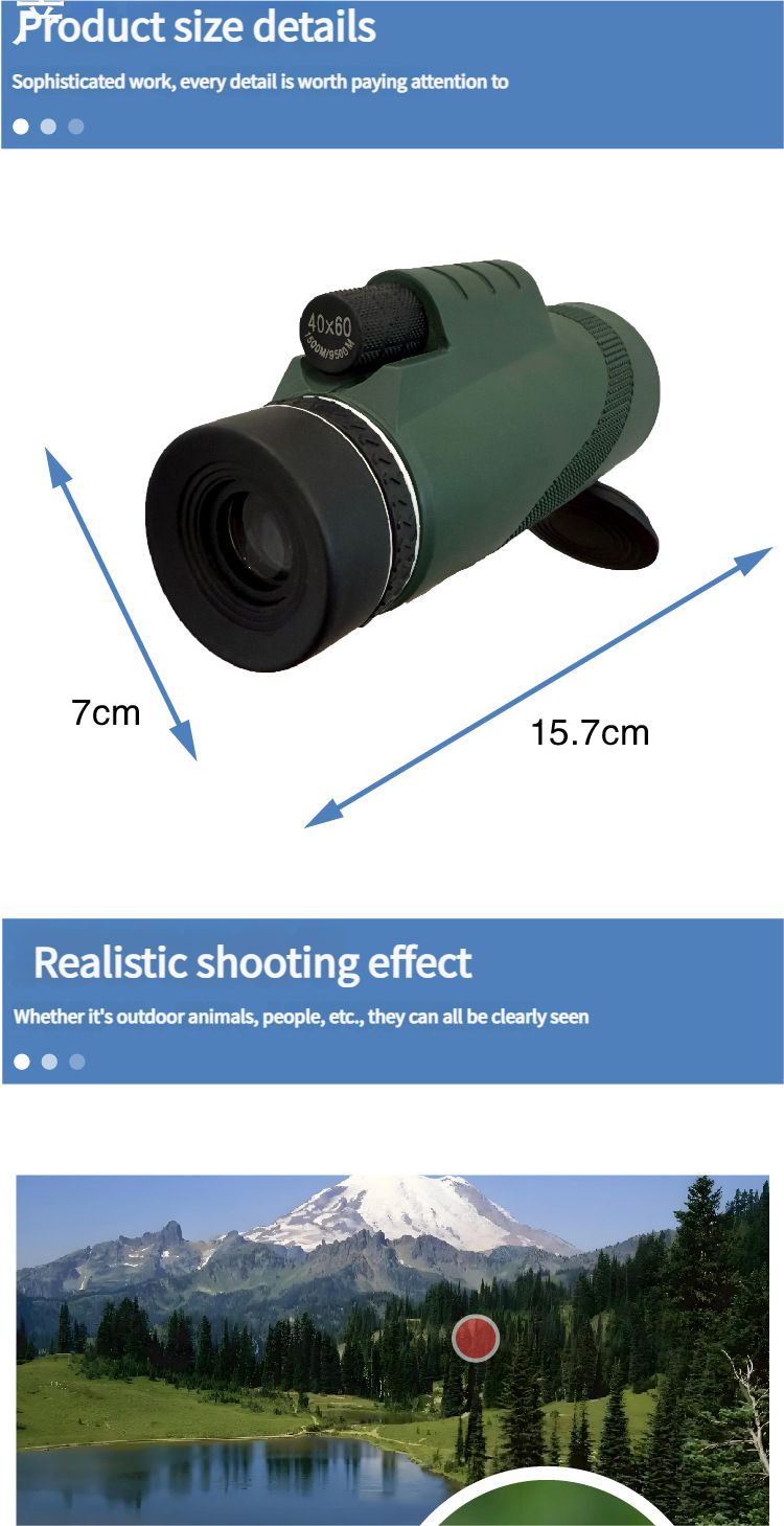Hot Sale Monocular Telescope Long Range HD Spotting product detail 7