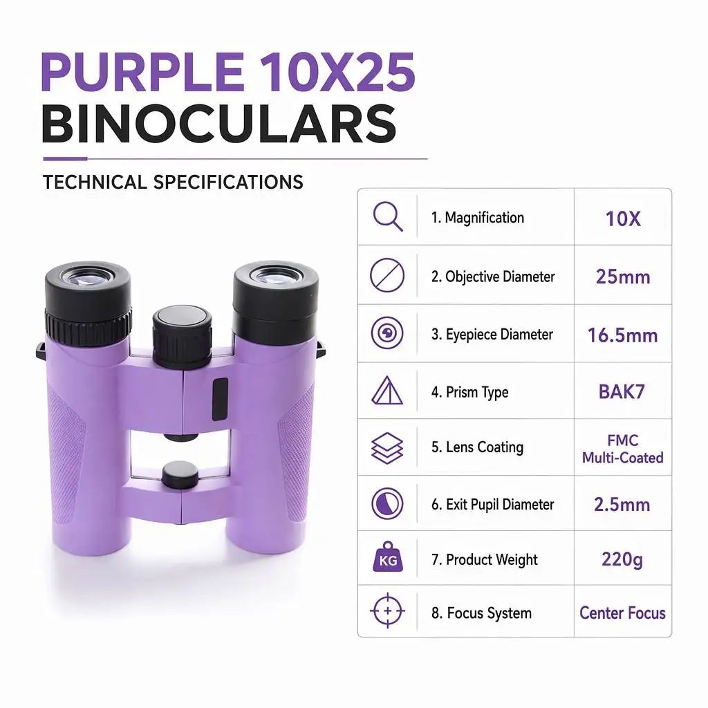 Hot Selling Kids 10X25 HD Binoculars Colorful Compact product detail 2