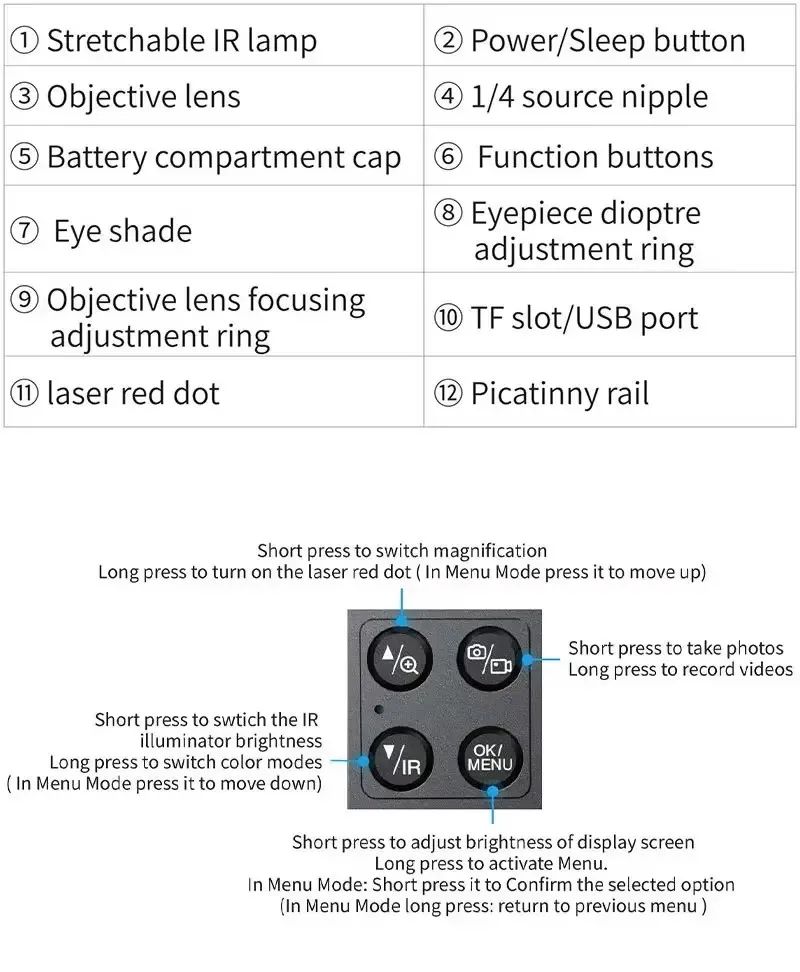 HT-88 Digital Night Vision Monocular Clip-On with 300m product detail 11
