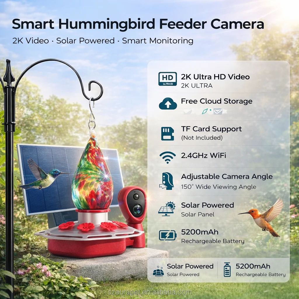 Hummingbird Feeder AI Recognition 10000 Species 4MP Full product detail 2