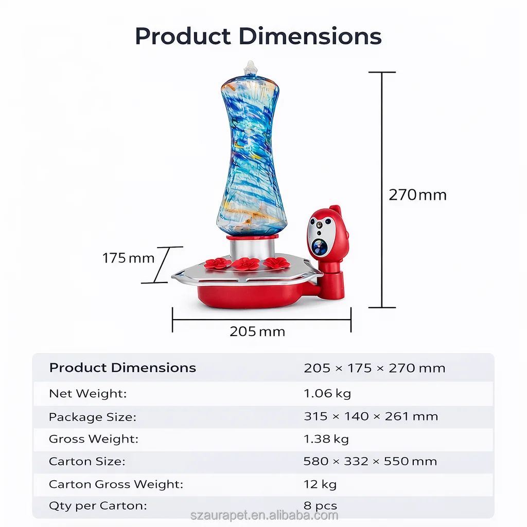 Hummingbird Feeder AI Recognition 10000 Species 4MP Full product detail 6