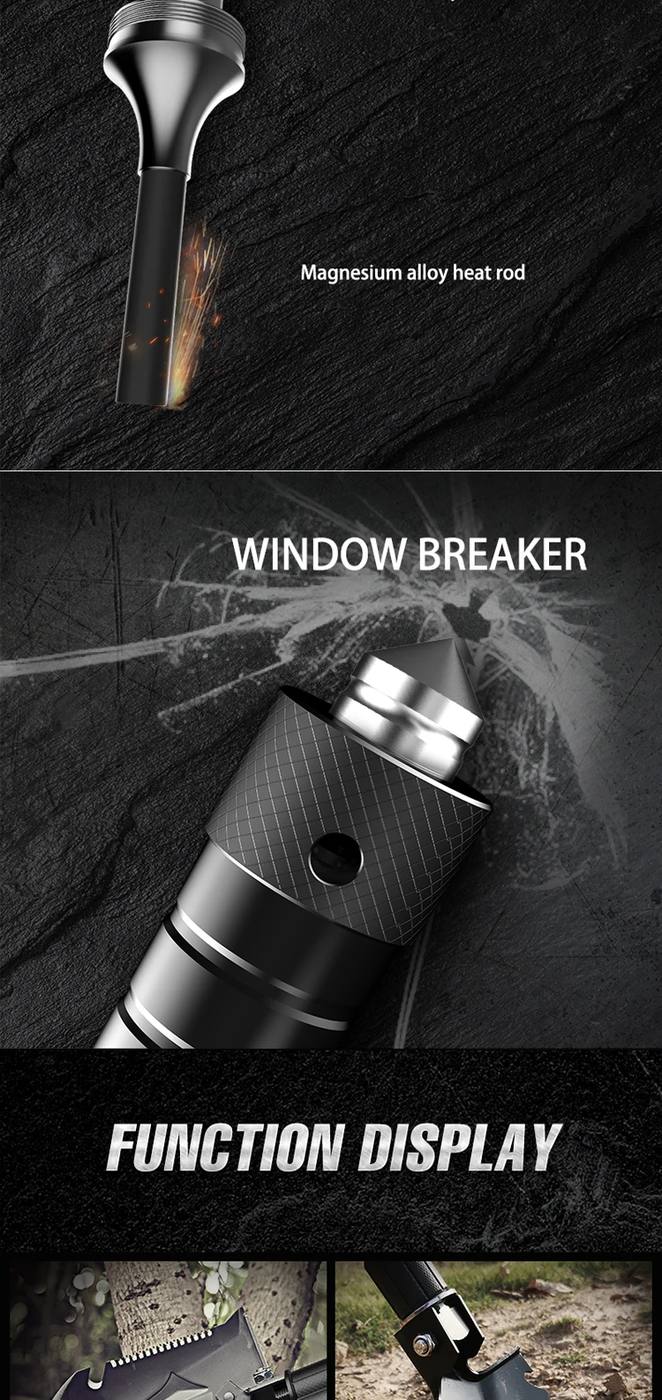 Industrial Carbon Steel Tactical Survival Shovel Folding product detail 5