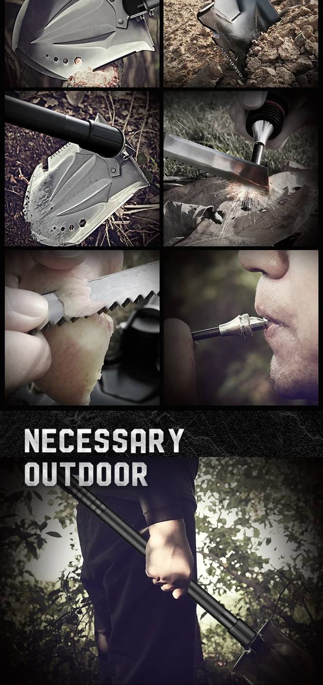 Industrial Carbon Steel Tactical Survival Shovel Folding product detail 6
