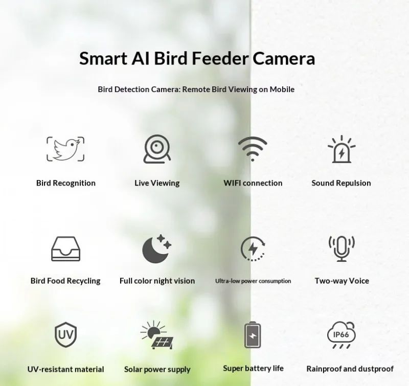 Intelligent Portable Automatic Bird Feeder with Camera product detail 1