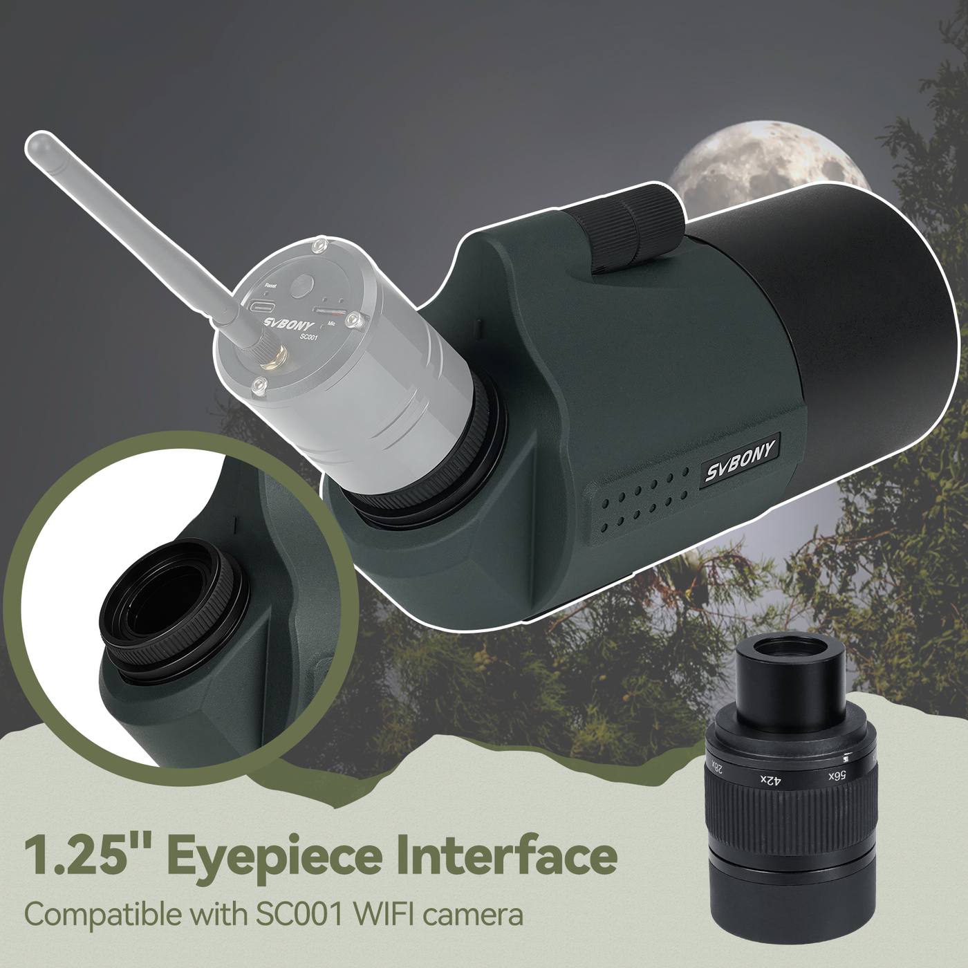 IPX7 Waterproof Dual Speed Focus 28-84x80 Magnification Mak product detail 5