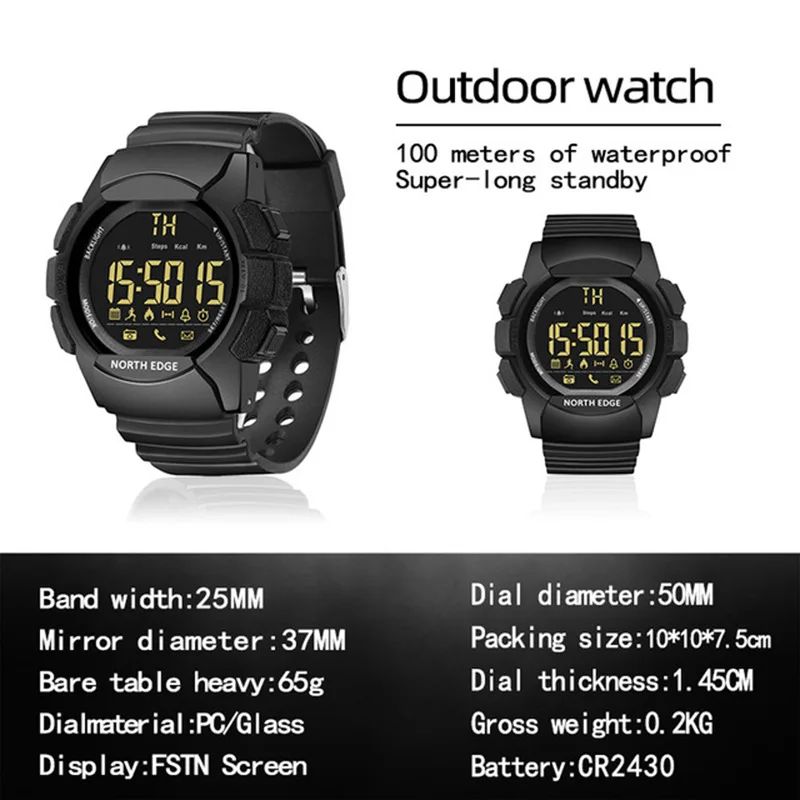 JK-SH-001 Men's Watch Water Resistant 100M NORTH EDGE product detail 2