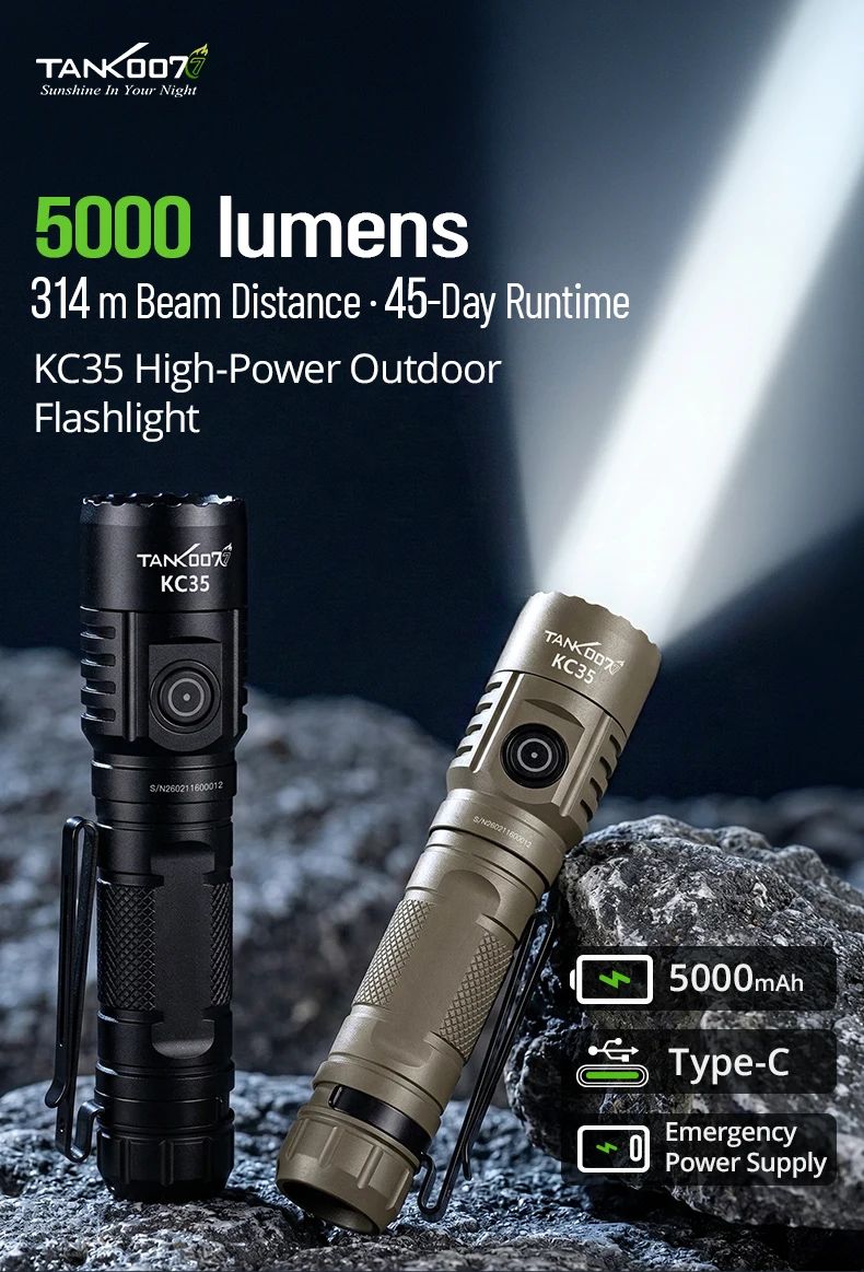 KC35 High Power Tactical Torch Light Rechargeable 5000lm product detail 1