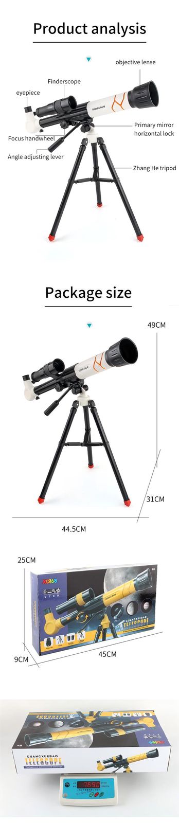 Kids Astronomical Telescope with Tripod - High-Definition product detail 1