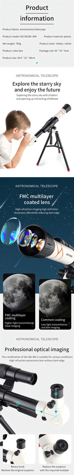 Kids Astronomical Telescope with Tripod - High-Definition product detail 2