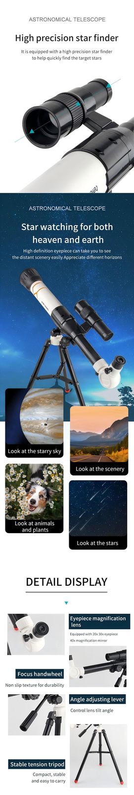 Kids Astronomical Telescope with Tripod - High-Definition product detail 3