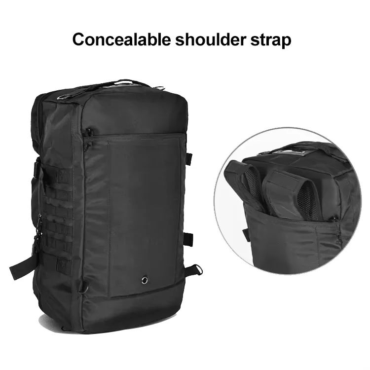 Large 60L Black Backpack Duffel Bag with Zipper product detail 3