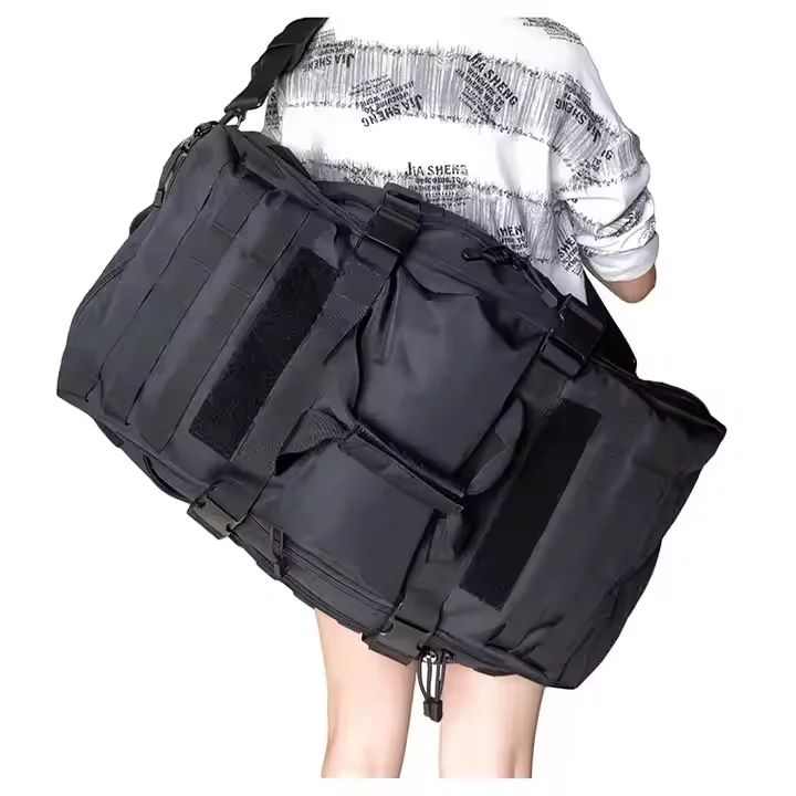 Large 60L Black Backpack Duffel Bag with Zipper product detail 8