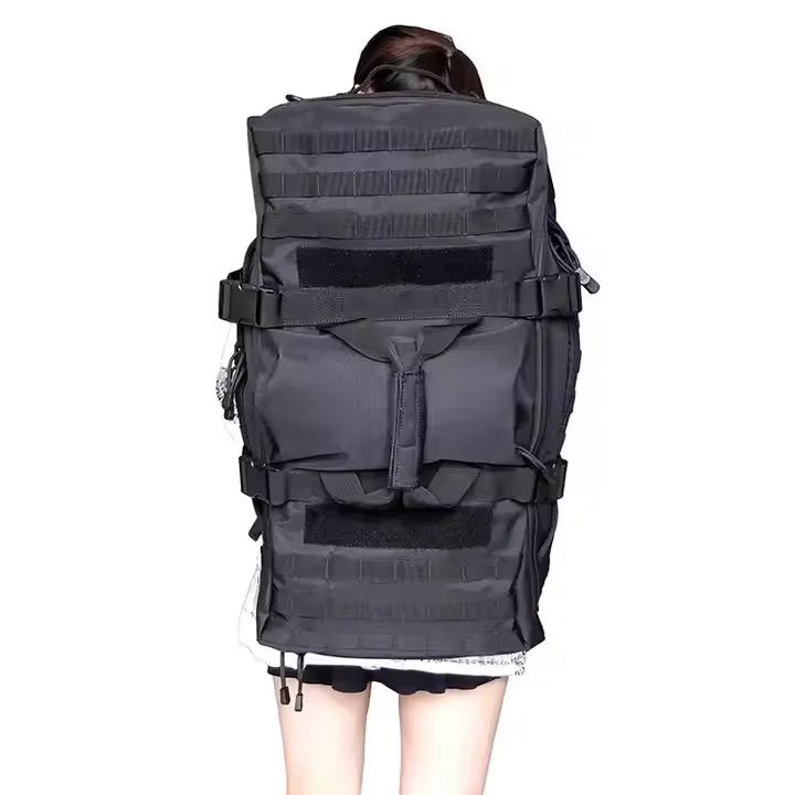 Large 60L Black Backpack Duffel Bag with Zipper product detail 9
