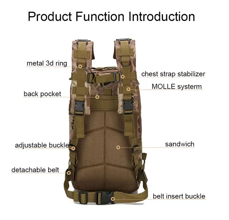 Large Capacity Camping Backpack Oxford Outdoor Lightweight product detail 4