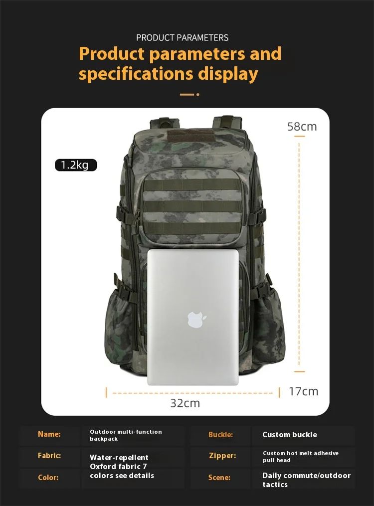 Large-Capacity Tactical Backpack for Men and Women for product detail 10