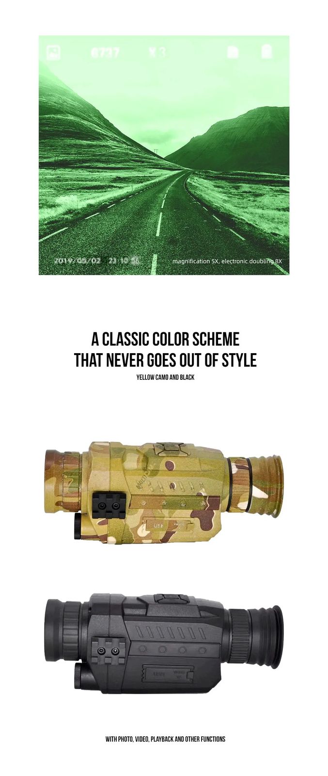 Lightweight Digital Waterproof Monocular Night Vision Camera product detail 4