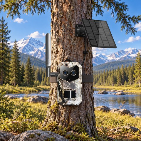 Live-Streaming Trail Cameras equipment in a relevant outdoor setting