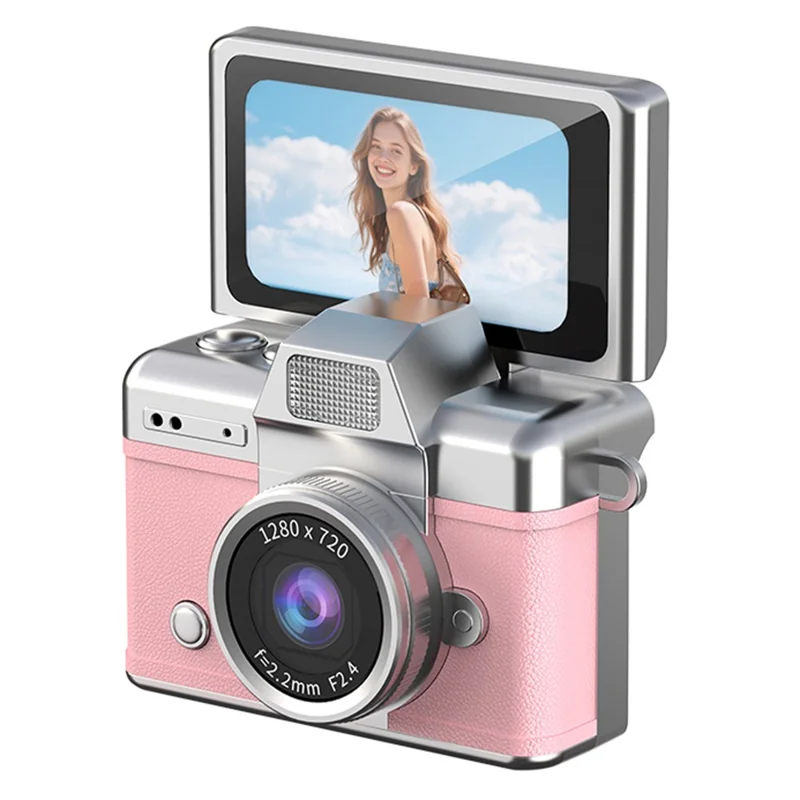 lk-027-mini-retro-thumb-camera-1-47-inch-flip-screen-digital-camera-hd-video-recording-ccd-with-32gb-card-card-reader-pink-for-travel-and-everyday-photography-main Digital Camera main product image
