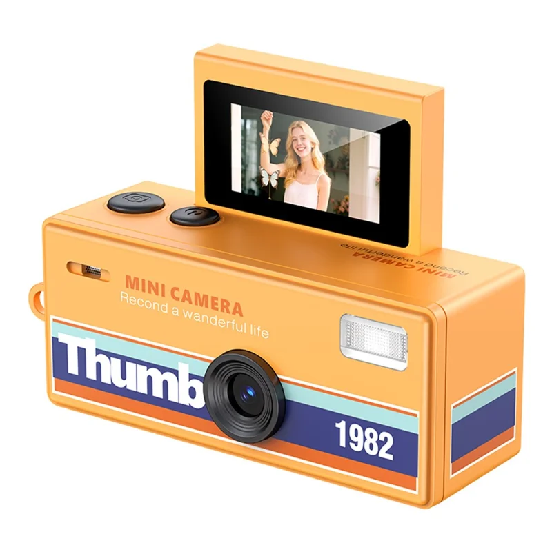 lk-030-thumb-camera-with-keychain-0-96-inch-flip-screen-retro-ccd-digital-camera-720p-mini-camcorder-orange-for-travel-and-everyday-photography-main Retro CCD Digital Camera main product image