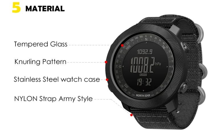 Men's Sport Watch 50M5Bar Running Swimming Sports product detail 5