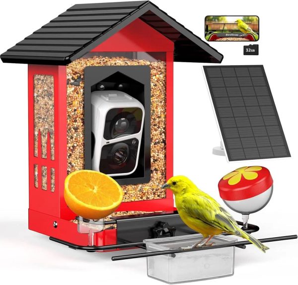 Metal Bird Feeder with Camera Solar Panel 32GB main