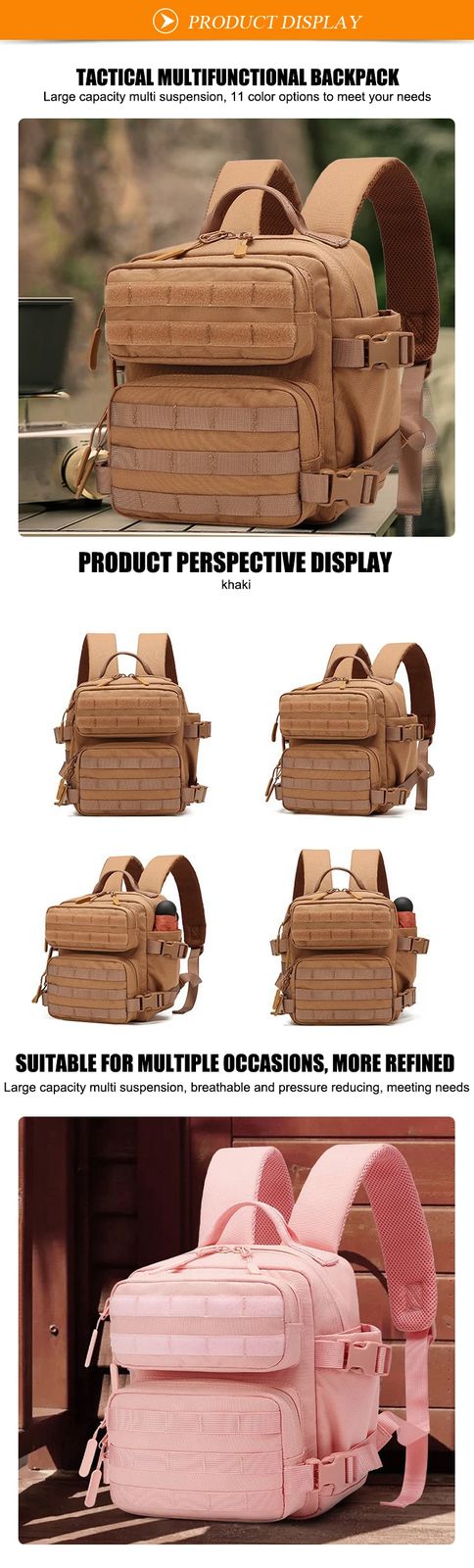 Mini 9L Tactical Backpack for Men and Women product detail 1
