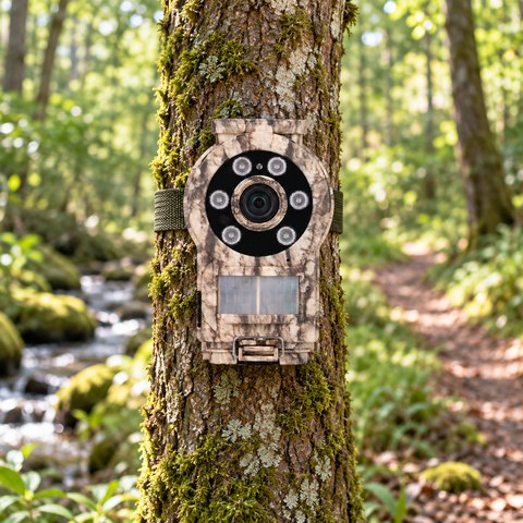 Mini Trail Cameras equipment in a relevant outdoor setting
