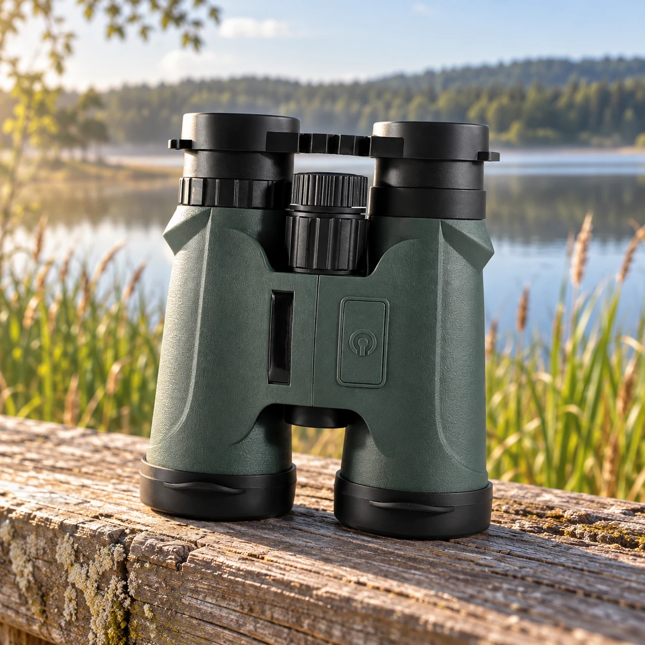 Binoculars in a natural outdoor setting