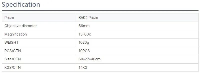 Monocular Telescope 15-60x66 Black HD Long Range Zoom product detail 2