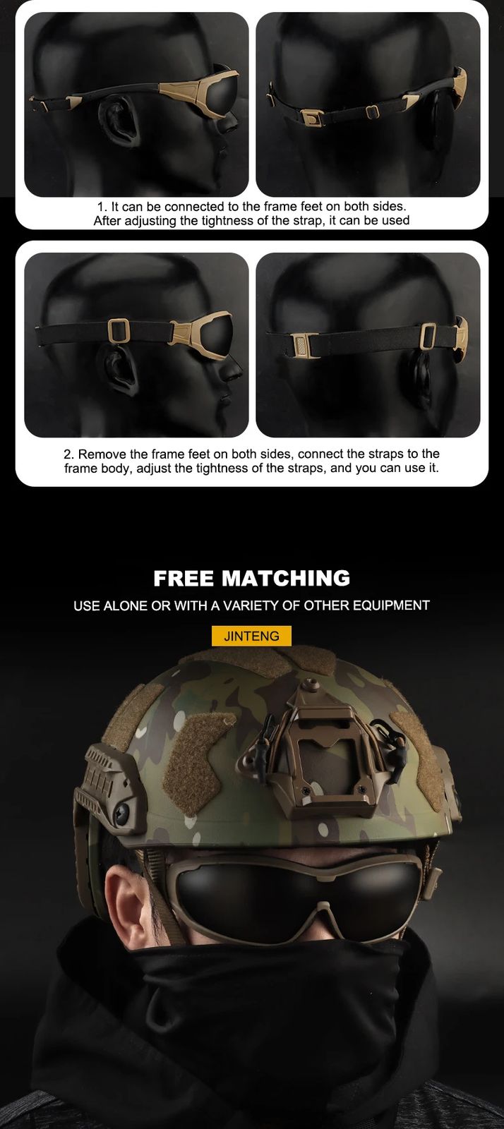 Motorcycle Tactical Outdoor Goggles with Fixed Straps product detail 6