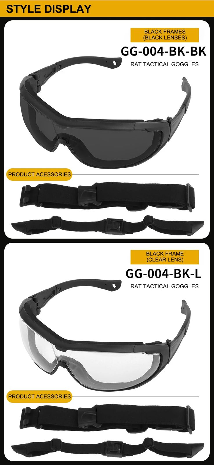 Motorcycle Tactical Outdoor Goggles with Fixed Straps product detail 9
