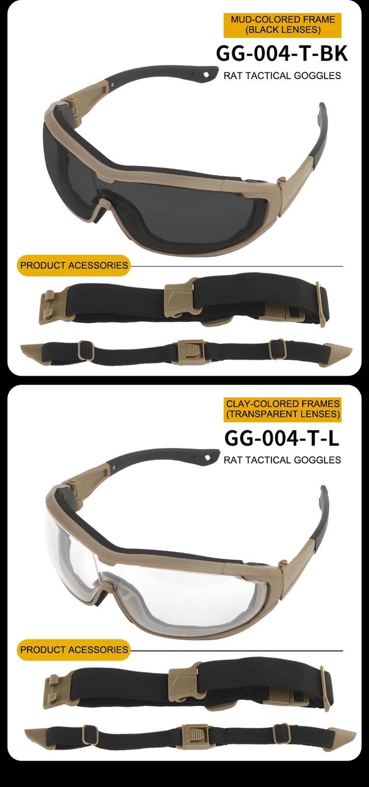 Motorcycle Tactical Outdoor Goggles with Fixed Straps product detail 10