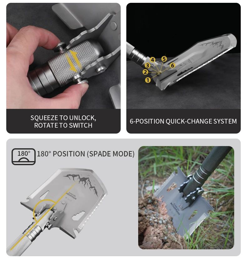 MT-20 Industrial 12-in-1 Tactical Shovel 3Cr13MoV Steel Head product detail 5