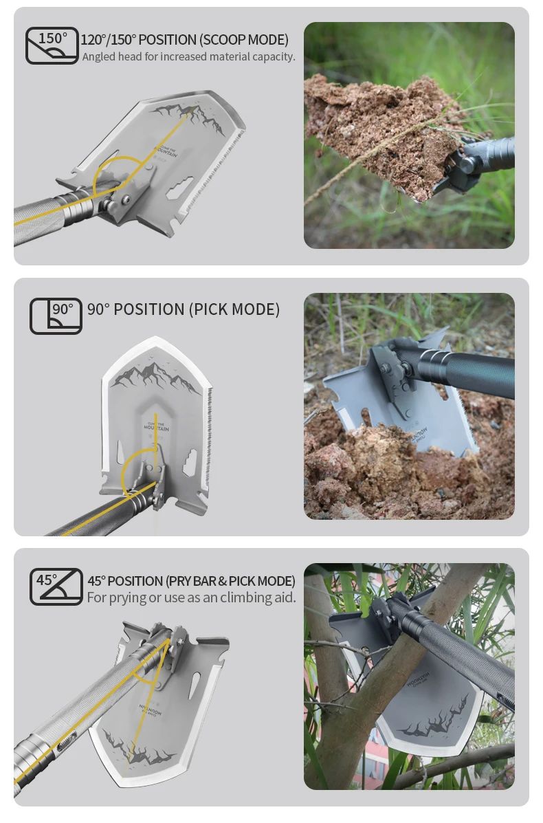 MT-20 Industrial 12-in-1 Tactical Shovel 3Cr13MoV Steel Head product detail 6