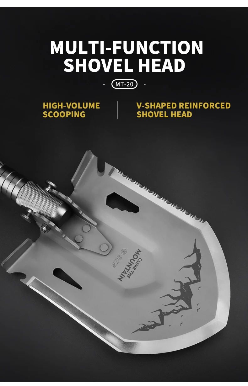MT-20 Industrial 12-in-1 Tactical Shovel 3Cr13MoV Steel Head product detail 7