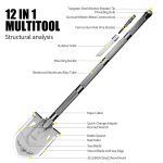 MT-20 Industrial 12-in-1 Tactical Shovel 3Cr13MoV Steel Head gallery 02