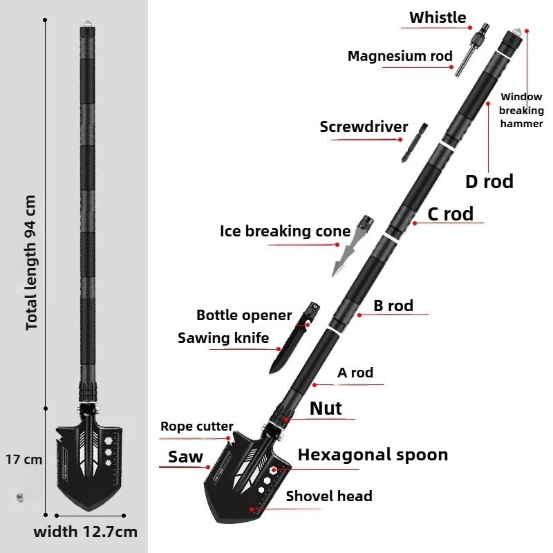 Multitool Folding Steel Survival Shovel Grade DIY Camping product detail 2