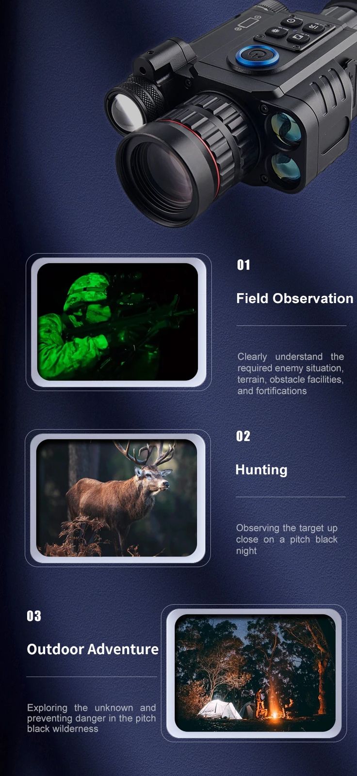 NDL1000 Digital Night Vision Monocular Built-in 300m Laser product detail 7