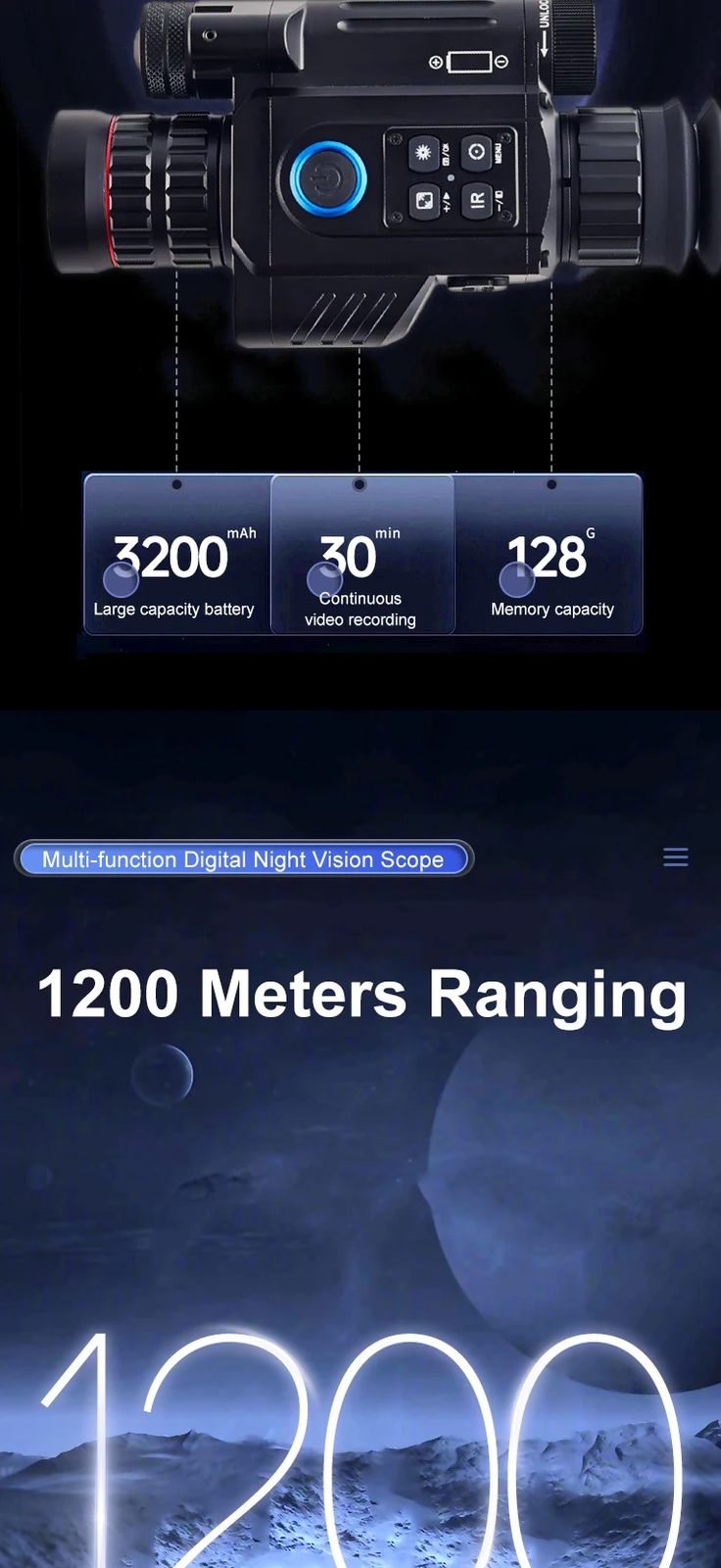 NDL1000 Digital Night Vision Monocular Built-in 300m Laser product detail 9