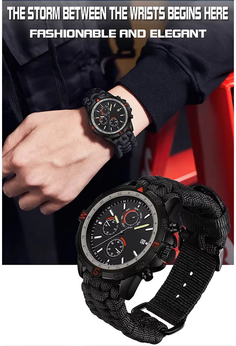 New Arrival Men's Outdoor Tactical Quartz Watch product detail 3